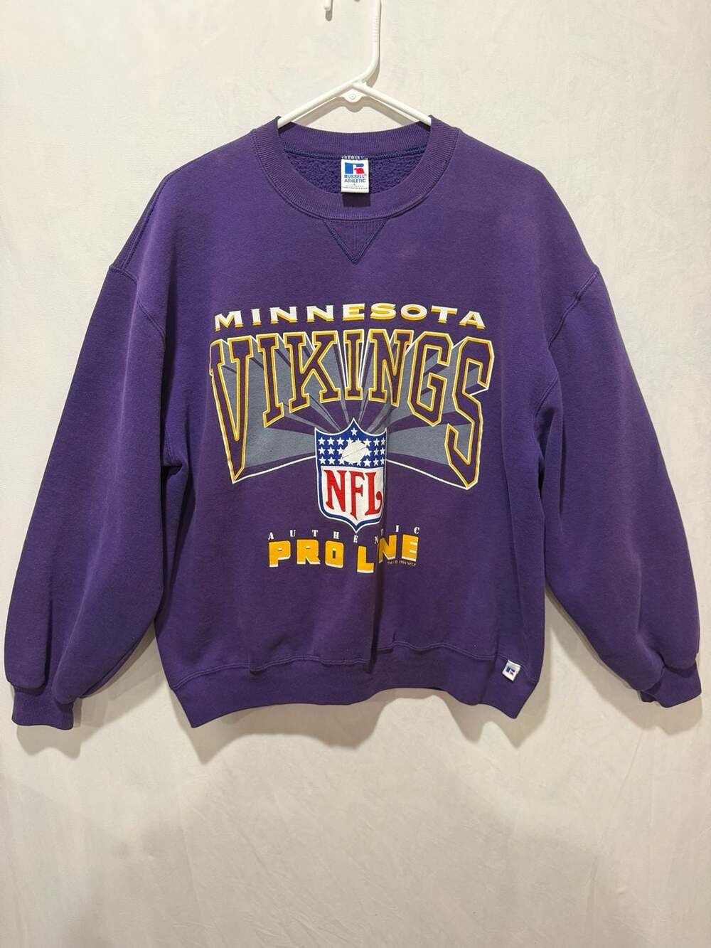 Vintage 1994 Russell Athletic Minnesota Vikings NFL Crewneck Sz Large